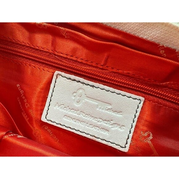 Michael Rome Designs Leather Hand Bag Women's White Snakeskin Print Large Clutch - Picture 7 of 16